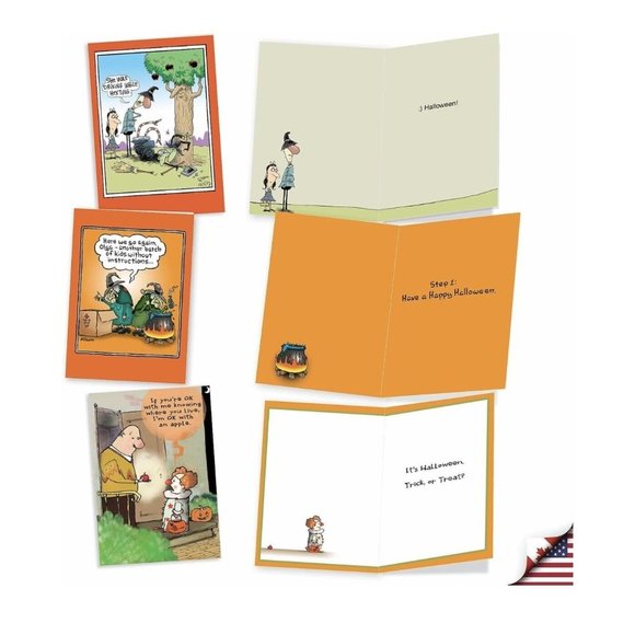 10 Funny Halloween Cards Assorted - Halloween Humor w/ 5x7" Envelopes - Picture 3 of 5
